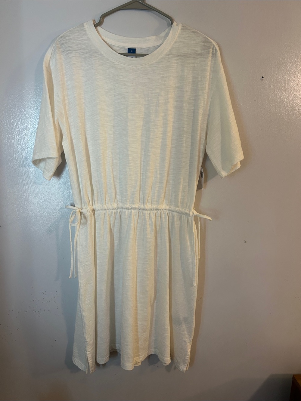 Old Navy Cream Short Sleeve Tee Dress